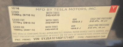 2016 Tesla Model S 75 RWD